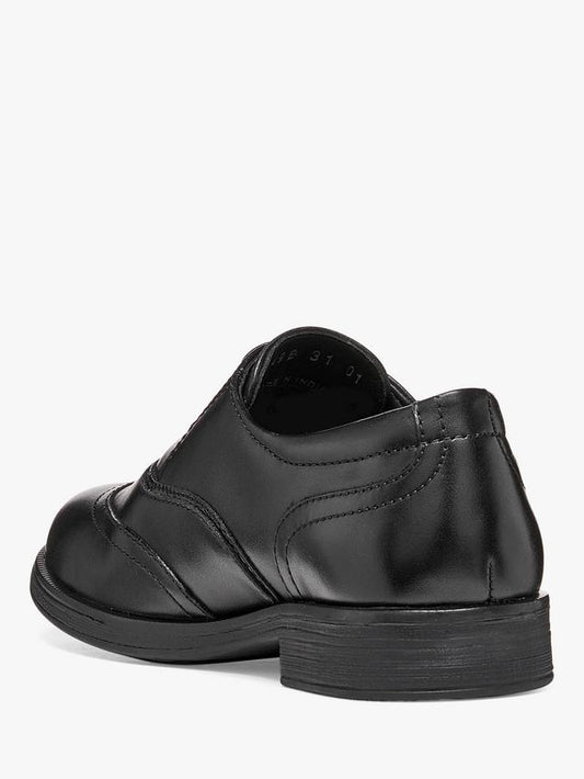 Geox J6649D Agata Girls Black Leather School Shoe