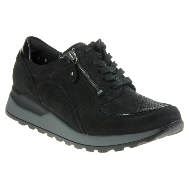 Waldlaufer H64007 307 001 Ladies Black Trainer