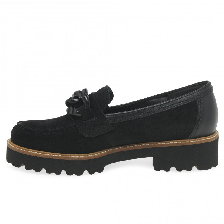 Gabor 55.240.17 Squeeze Black Suede Loafer