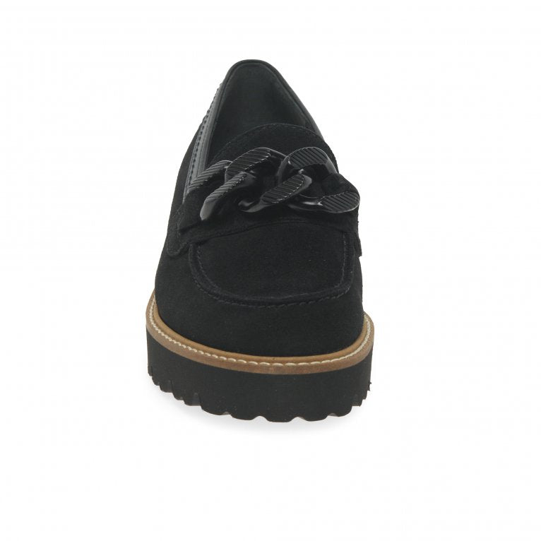 Gabor 55.240.17 Squeeze Black Suede Loafer