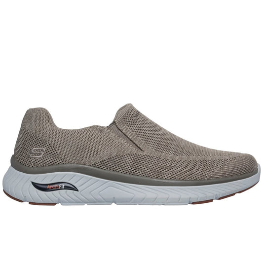 Skecher 205345 Mens Crosser Locke Taupe Archfit Slip On
