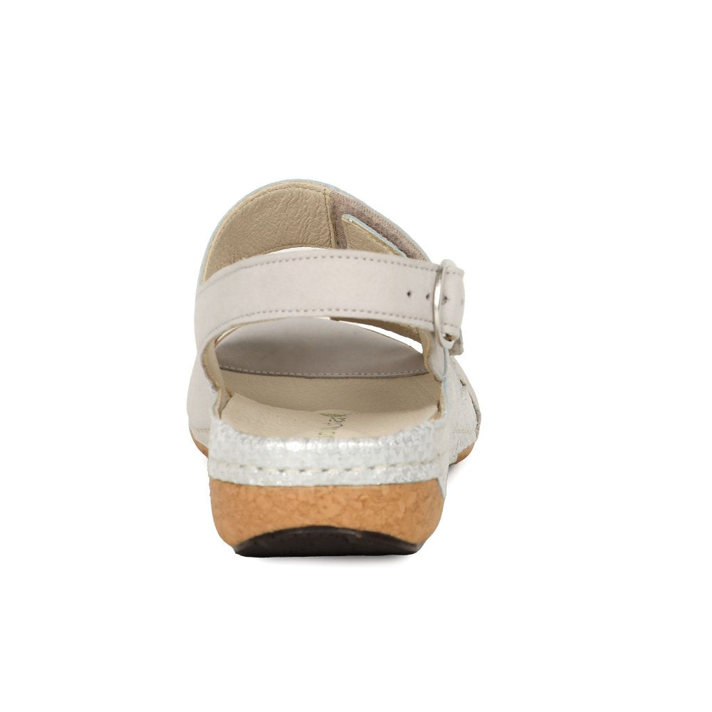 Waldlaufer 342002 212 424 Ladies Cement/Silver Sandal