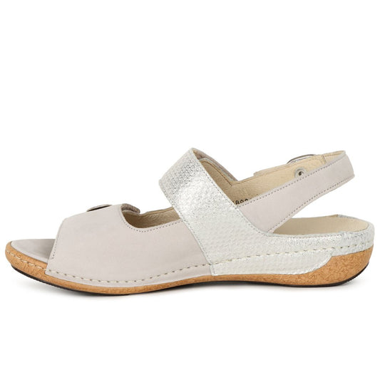 Waldlaufer 342002 212 424 Ladies Cement/Silver Sandal
