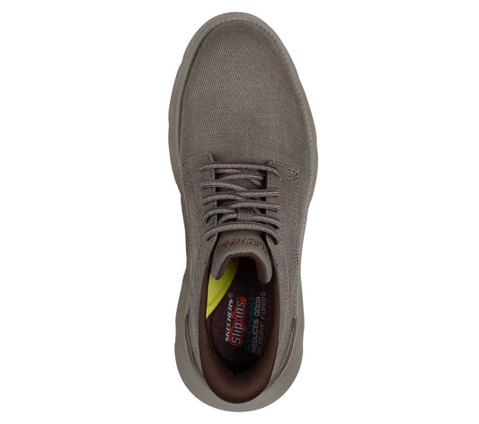 Skecher 205352 Mens Gaza Clive Dark Taupe Slip-In