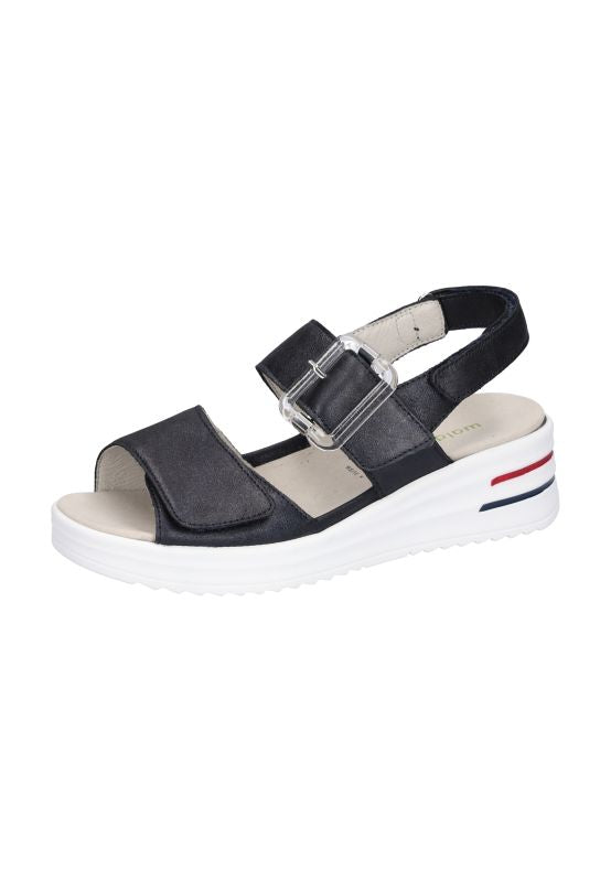 Waldlaufer 795006 198 194 H-Dina Navy Ladies Velcro Sandle