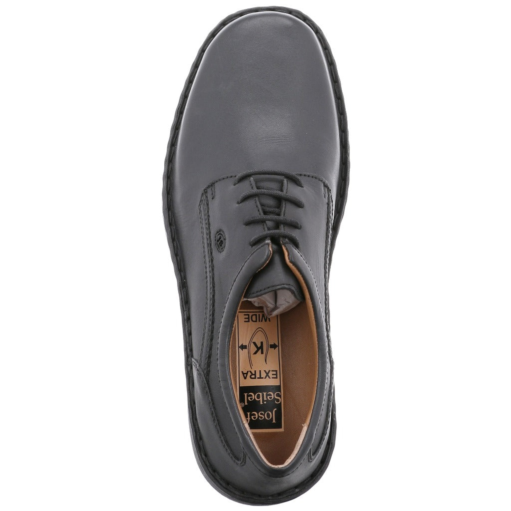 Josef Seibel 38200 23 600 Mens Talcott Black Leather Shoes