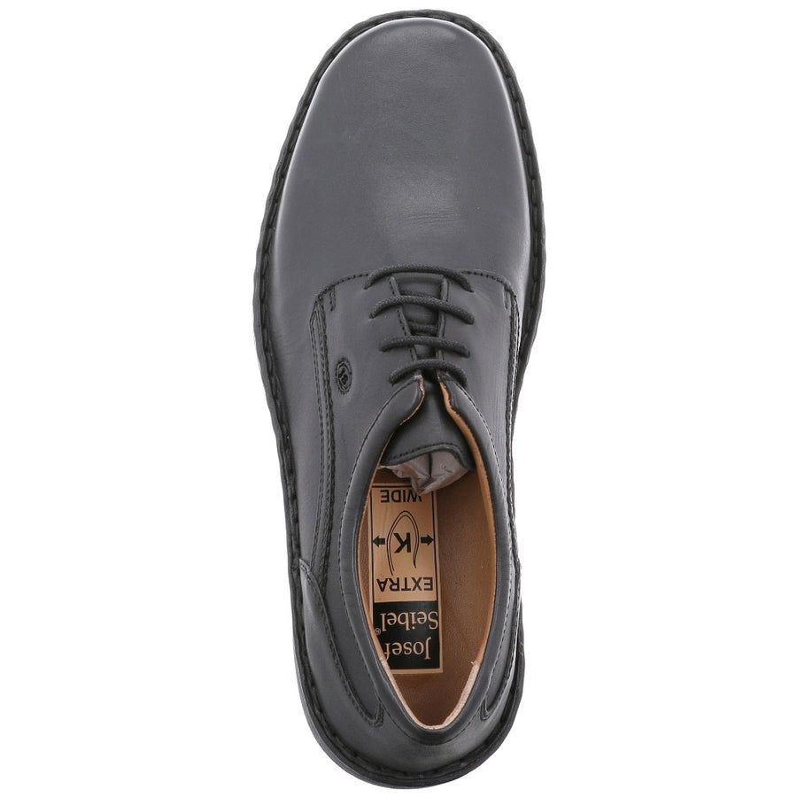 Josef Seibel  38200 23 600 Mens Talcott Black Leather Shoes