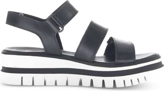 Gabor 64.620.27 Ladies Alfa Black Wedge Sandal