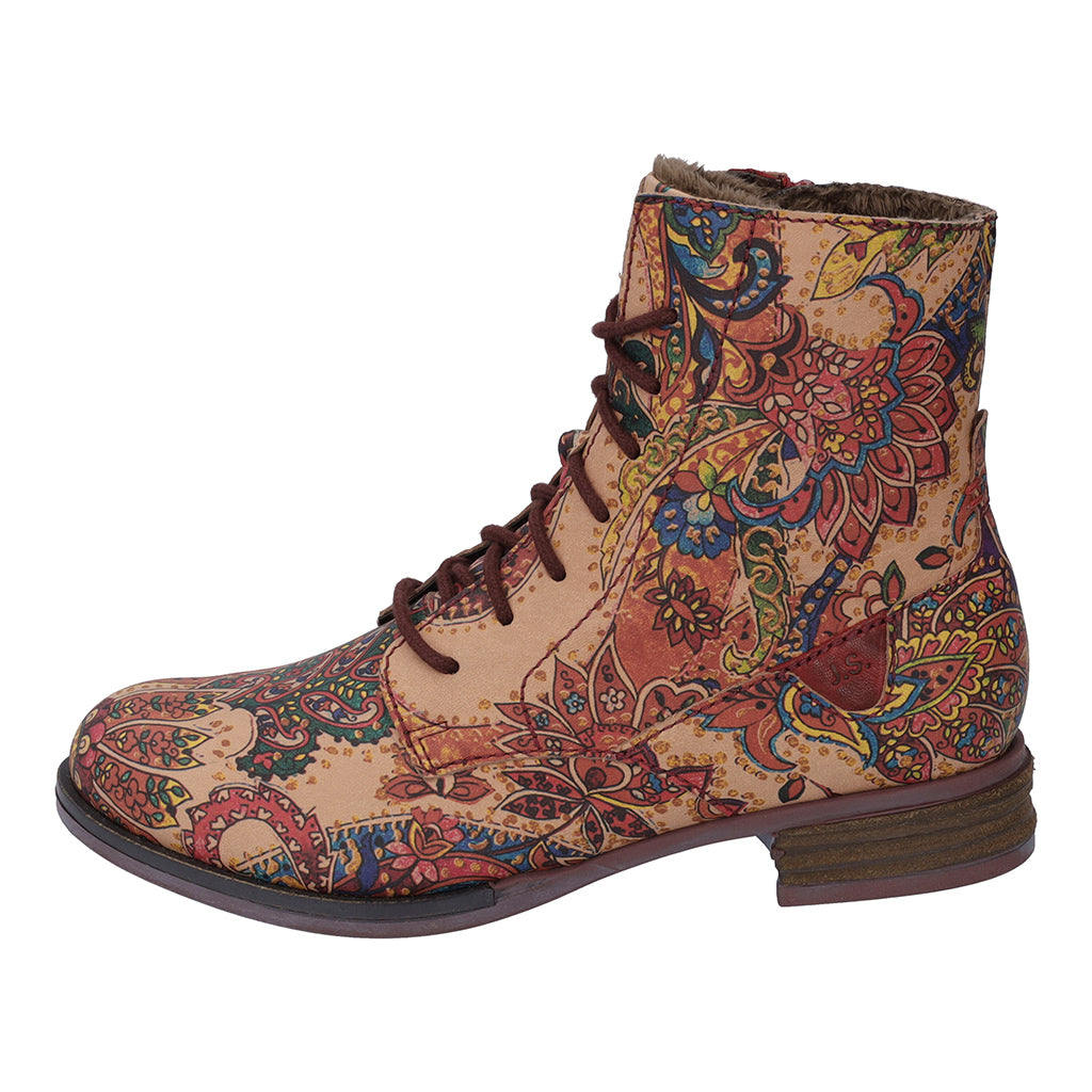 Josef Seibel Ladies Sanja 01 Floral Print Ankle Boots 76501 Vl290 460