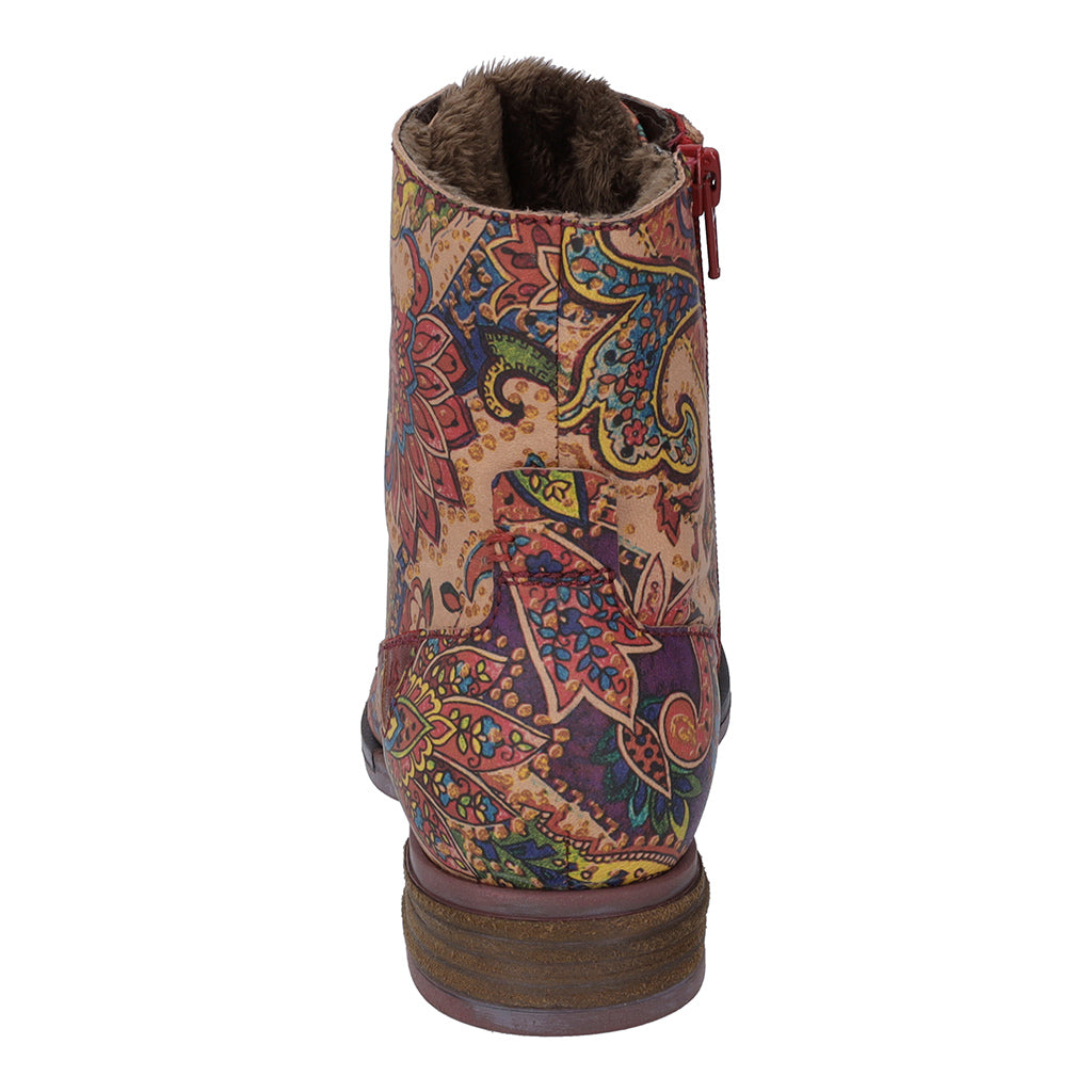 Josef Seibel Ladies Sanja 01 Floral Print Ankle Boots 76501 Vl290 460