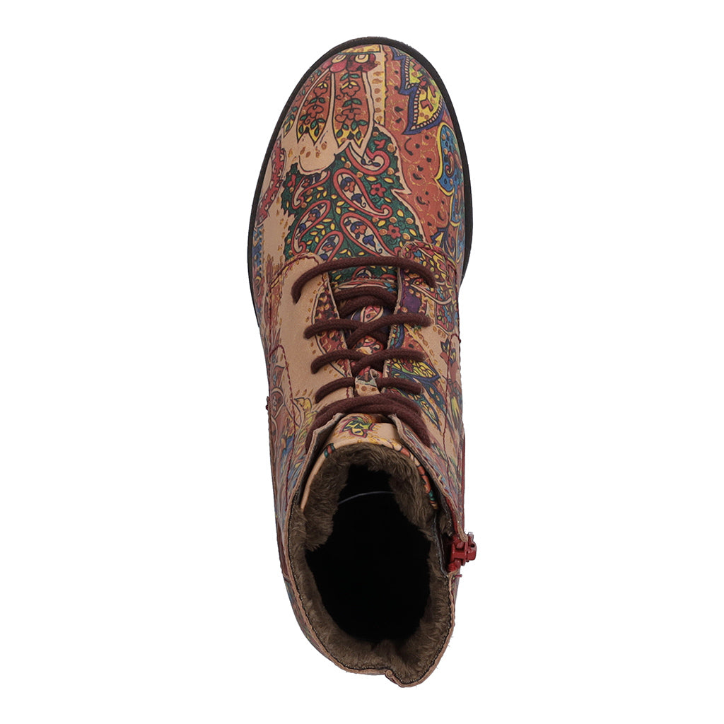 Josef Seibel Ladies Sanja 01 Floral Print Ankle Boots 76501 Vl290 460