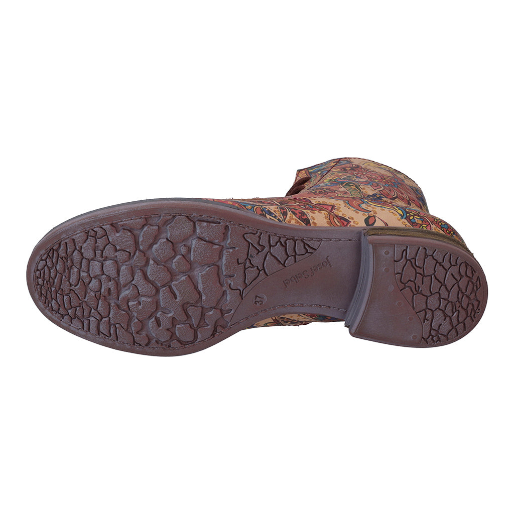 Josef Seibel Ladies Sanja 01 Floral Print Ankle Boots 76501 Vl290 460