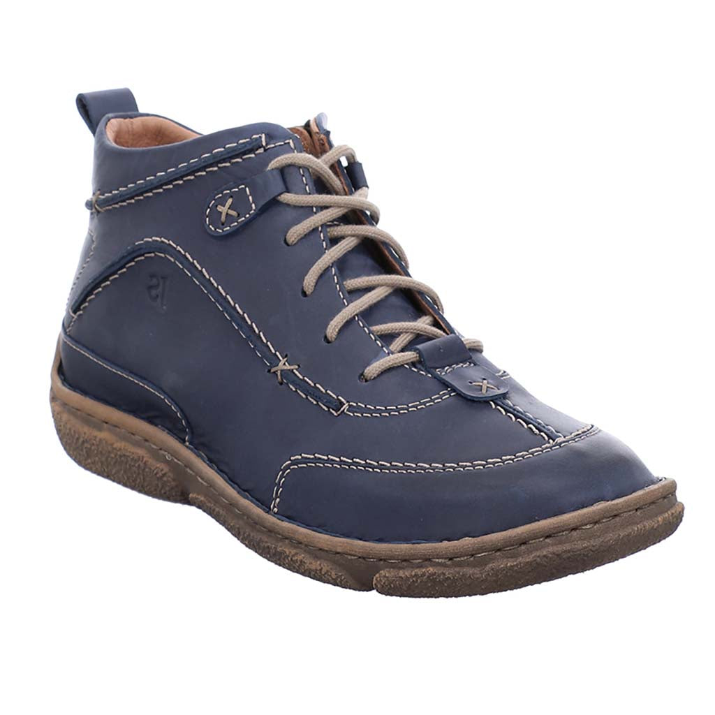 Josef Seibel Ladies Neele 52 Blue Leather Ankle Boots 85152 162 530