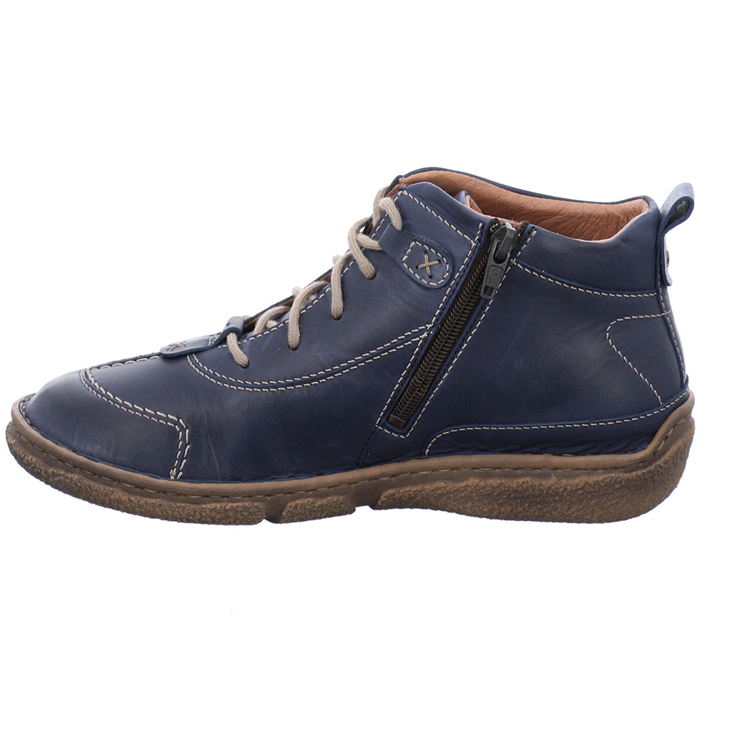 Josef Seibel Ladies Neele 52 Blue Leather Ankle Boots 85152 162 530