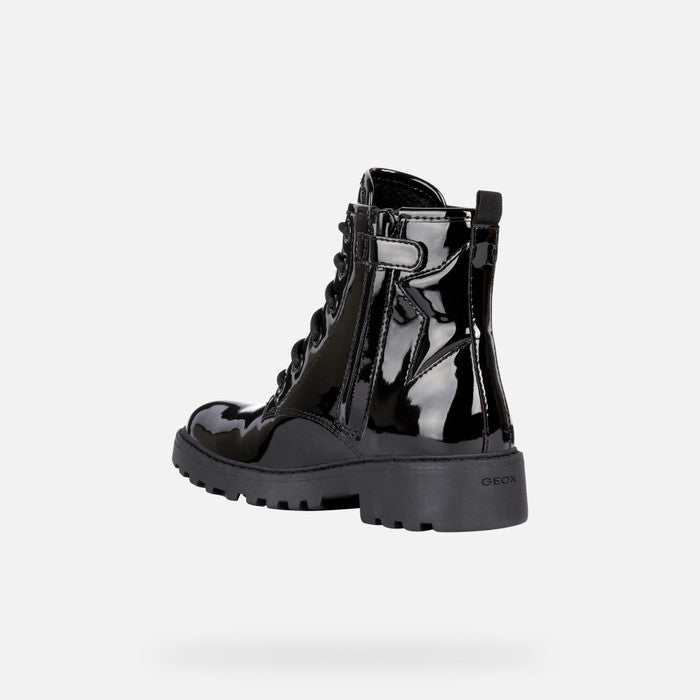 Geox J9420G J Casey Girls Black Ankle Boot