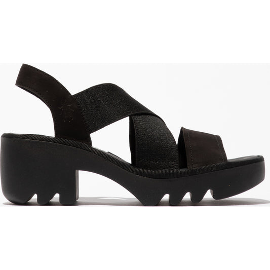 Fly London P501502000 Taji Black Sandal