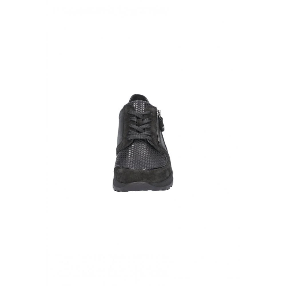 Waldlaufer H64007 601 001 Hiroko Black Zip and Lace