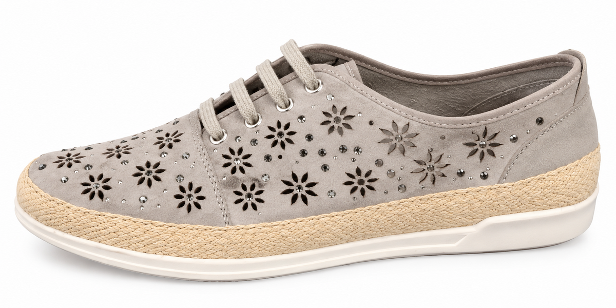 Caprice 9-23600-20 201 Light Grey Suede Sneaker