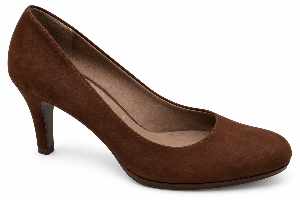 Tamaris 1-22407-25 323 Brown Suede Court Shoe