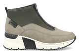 Rieker N6352-52 Ladies Wedge Green Combi Ankle Boot