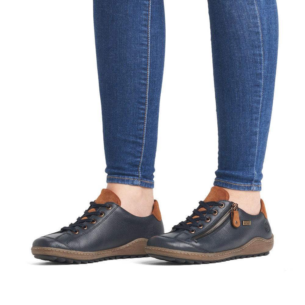 Remonte R1402-16 Blue Leather Combi Shoe