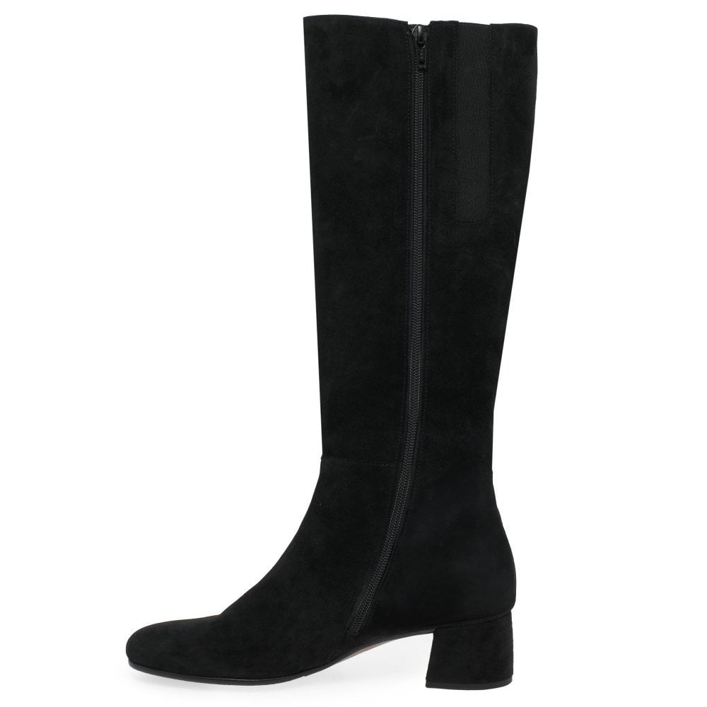 Gabor 75.689.17 Ladies Ashby Black Suede Knee High Boot