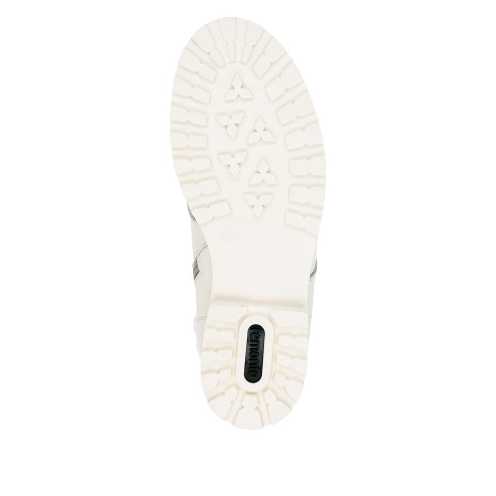 Remonte D8481-80 Ladies White Fur Trim Chunky Boot.