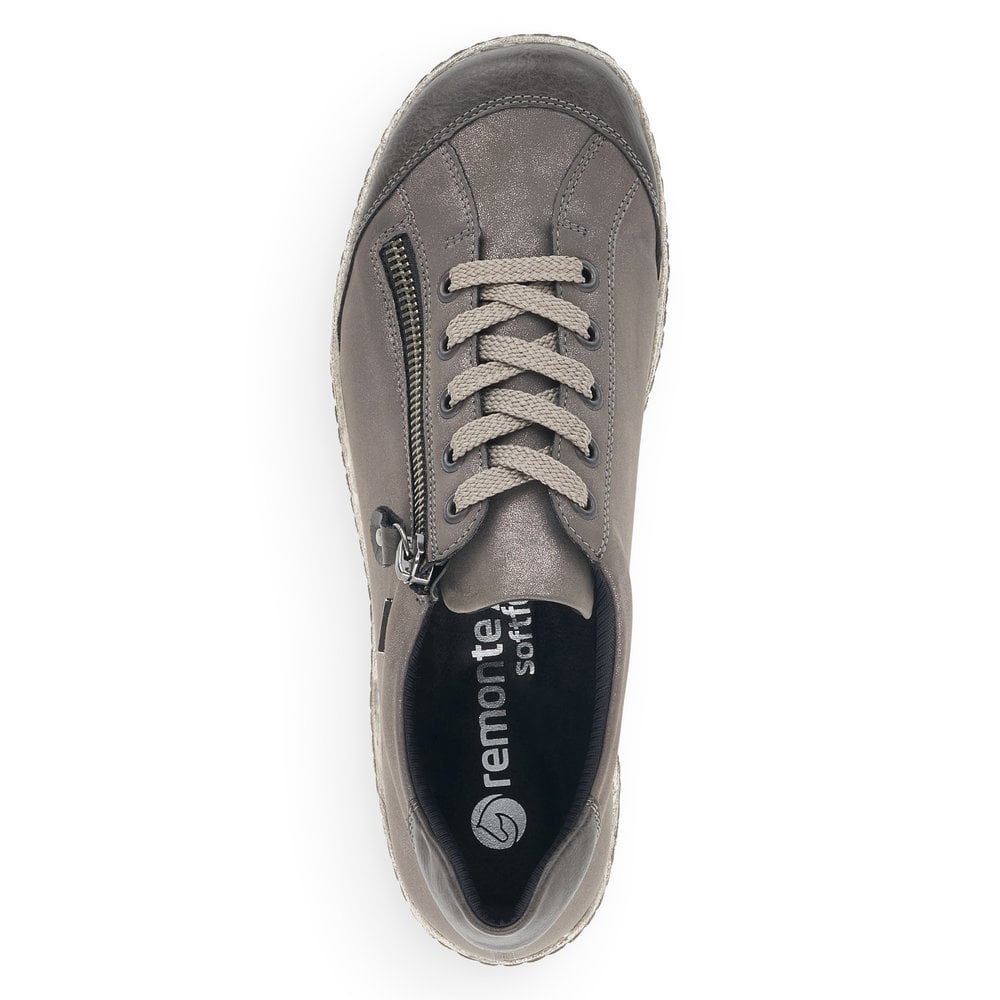 Remonte R1402-44 Silver/Grey Leather Trainer