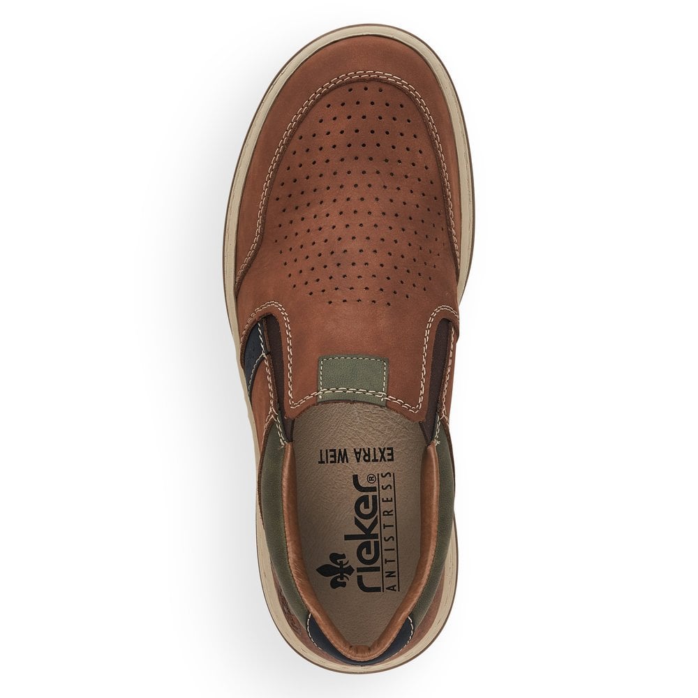 Rieker 17371-25 Mens Brown Slip On Shoe