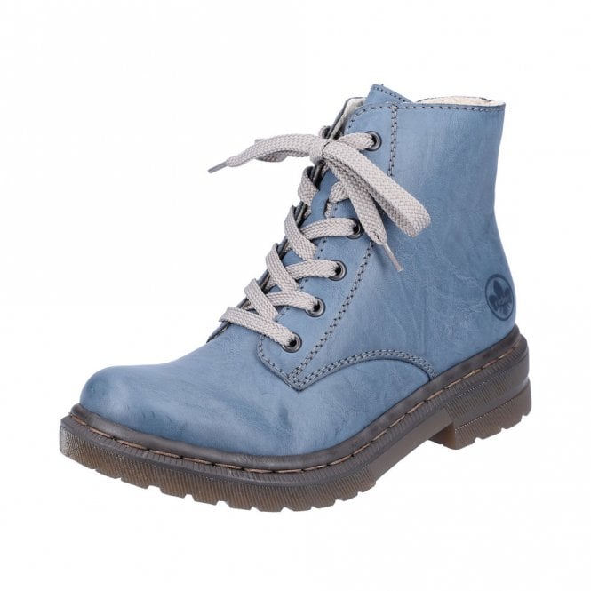 Rieker 78240-14 Ladies Blue Ankle Boots