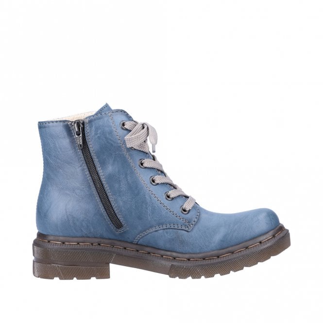 Rieker 78240-14 Ladies Blue Ankle Boots