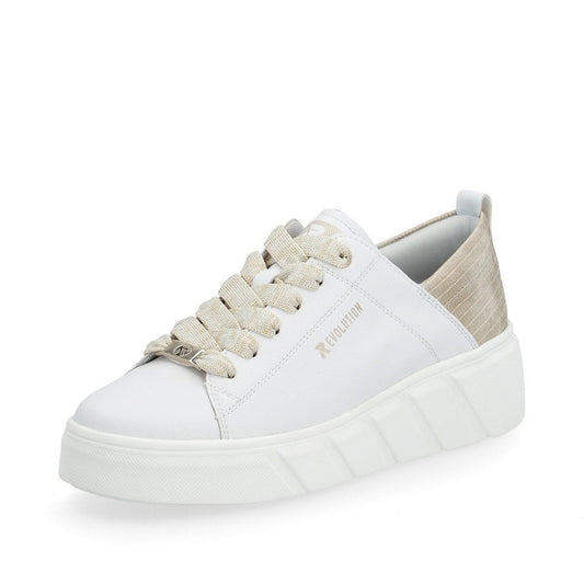 Rieker W0502-81 Ladies Revolution White Trainer