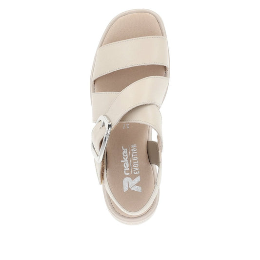 Rieker W1550-60 Ladies Evolution Beige Wedge Sandal