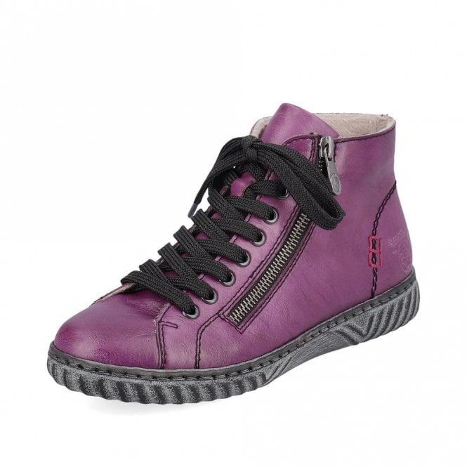Rieker N0921-30 Ladies Red Zip Ankle Boot