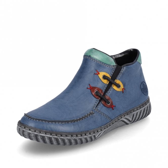 Rieker N0959 - 14 Ladies Blue Ankle Boot
