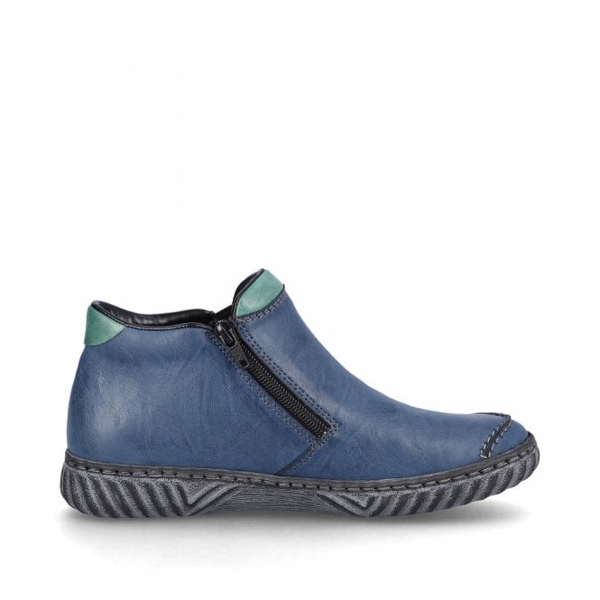 Rieker N0959 - 14 Ladies Blue Ankle Boot