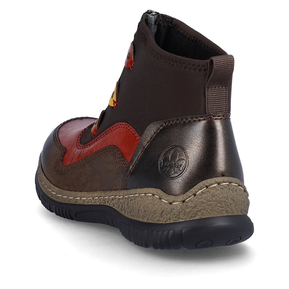 Rieker N3277 - 25 Ladies Casual Boot Brown Combii