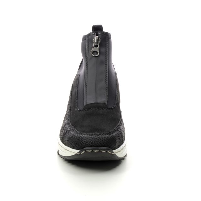 Rieker N6352-00 Ladies Wedge Black Ankle Boot