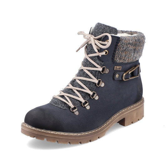 Rieker Ladies Y9131-14 Blue Ankle Boot