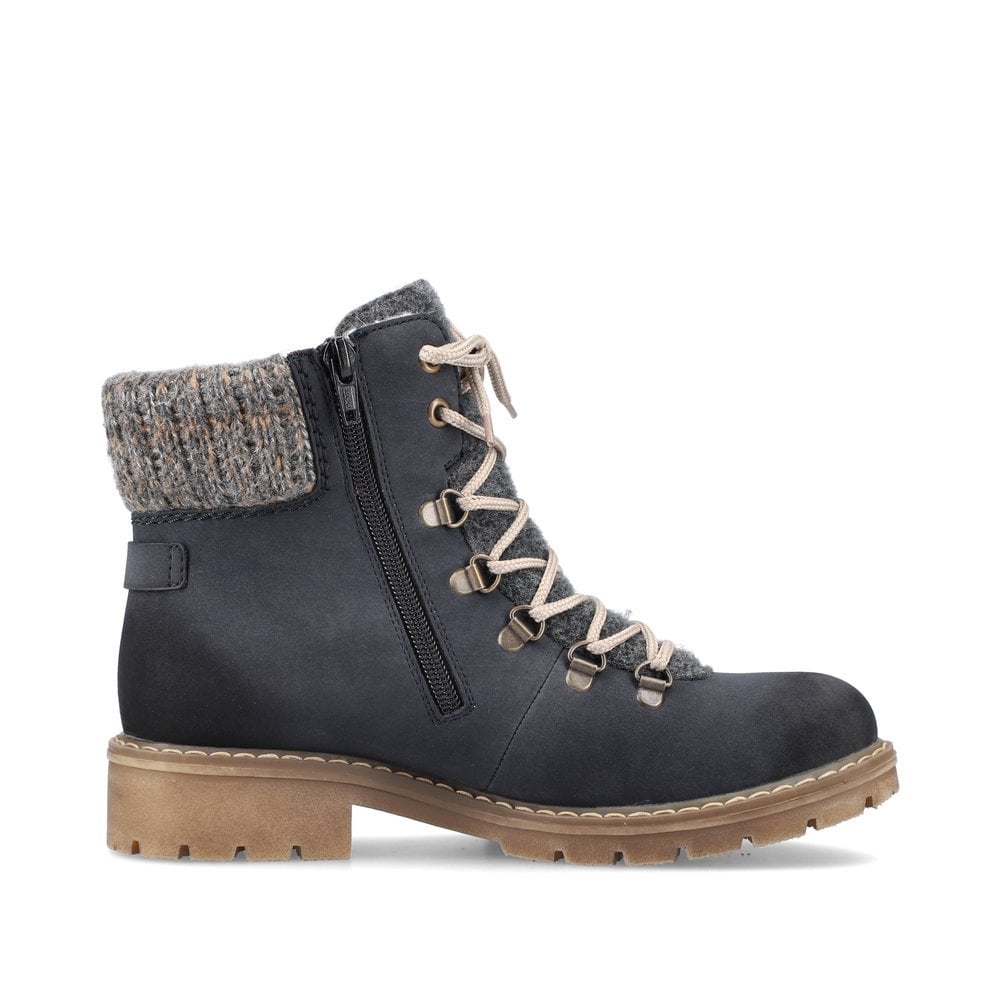 Rieker Ladies Y9131-14 Blue Ankle Boot