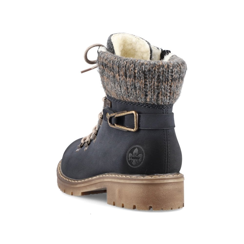 Rieker Ladies Y9131-14 Blue Ankle Boot
