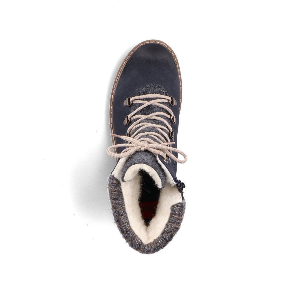 Rieker Ladies Y9131-14 Blue Ankle Boot