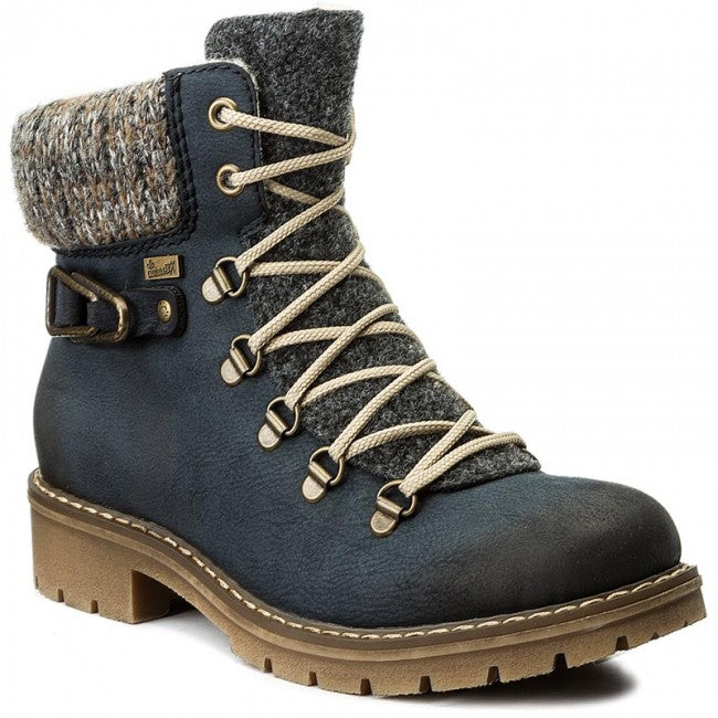 Rieker Ladies Y9131-14 Blue Ankle Boot