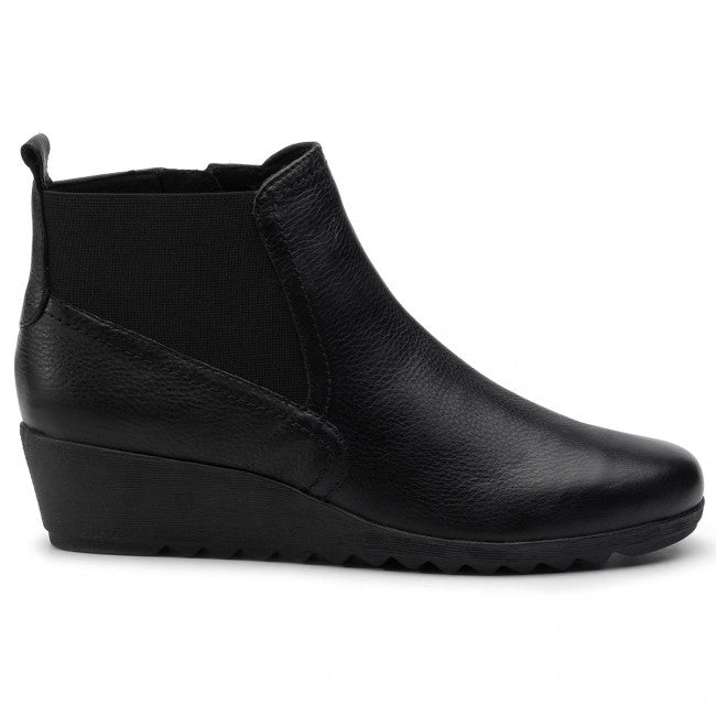 Caprice 9-25411-23 Black Leather Wedge Boot