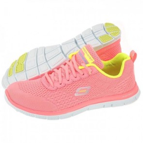 Skechers Ladies Obvious Choice Pink/Yellow Trainers 12058