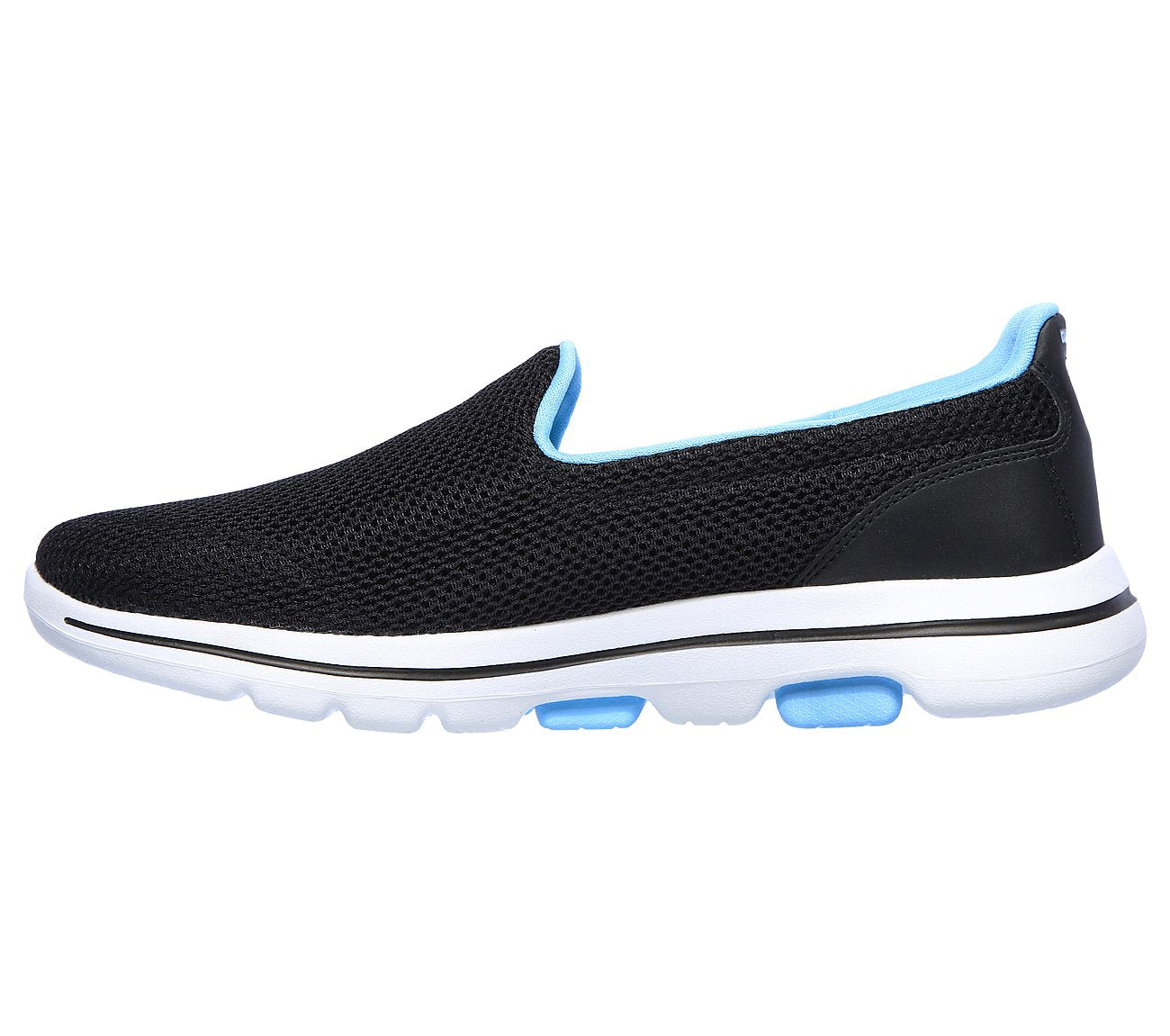 Skechers Ladies Go Walk Fantasy Black/Turquoise Trainers 124038