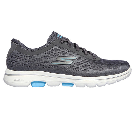 Skechers Ladies GOwalk 5 Excellent Charcoal Trainer Shoes 124229