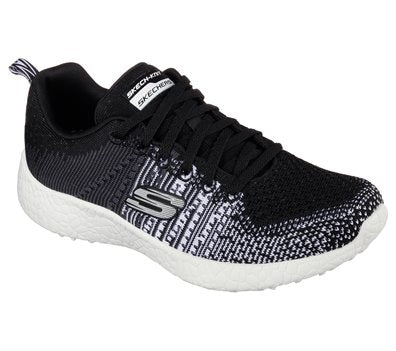 Skechers Ladies Burst - Ellipse Black/White Trainers 12437