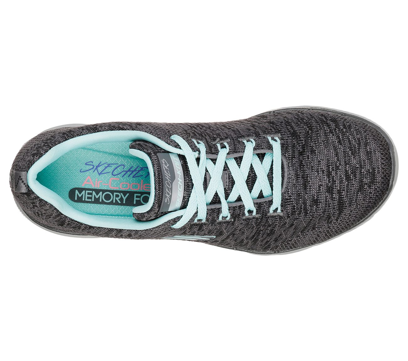 Skechers 13062 Flex Appeal 3.0 Ladies Charcoal/Light Blue