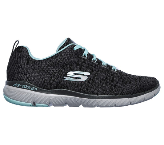 Skechers 13062 Flex Appeal 3.0 Ladies Charcoal/Light Blue